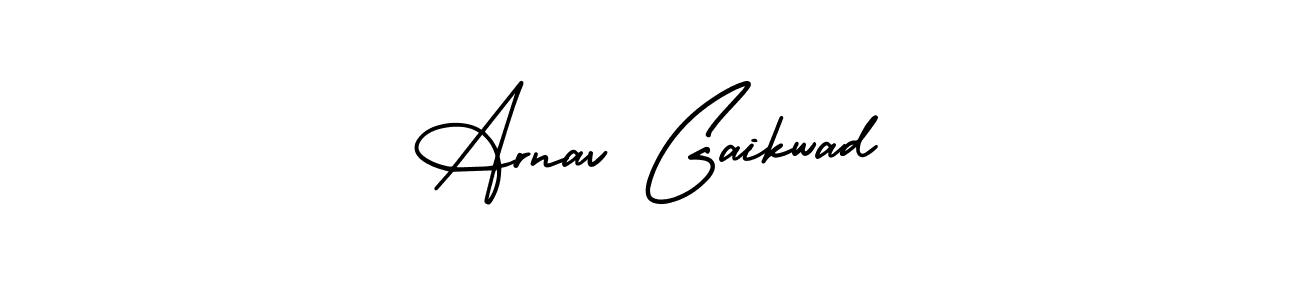 The best way (AmerikaSignatureDemo-Regular) to make a short signature is to pick only two or three words in your name. The name Arnav Gaikwad include a total of six letters. For converting this name. Arnav Gaikwad signature style 3 images and pictures png