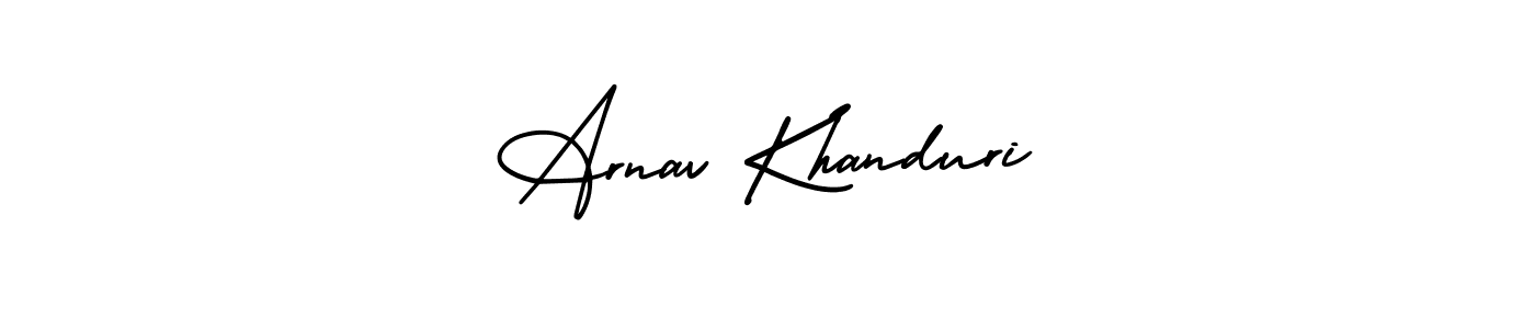 This is the best signature style for the Arnav Khanduri name. Also you like these signature font (AmerikaSignatureDemo-Regular). Mix name signature. Arnav Khanduri signature style 3 images and pictures png