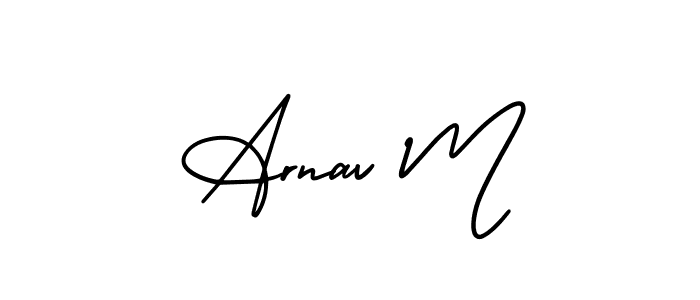 How to make Arnav M name signature. Use AmerikaSignatureDemo-Regular style for creating short signs online. This is the latest handwritten sign. Arnav M signature style 3 images and pictures png