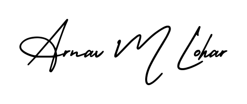 Create a personalized artistic stamp with Arnav M Lohar in AmerikaSignatureDemo-Regular font. Perfect for visual artists, designers, and influencers. Arnav M Lohar signature style 3 images and pictures png