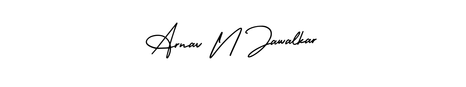 You should practise on your own different ways (AmerikaSignatureDemo-Regular) to write your name (Arnav N Jawalkar) in signature. don't let someone else do it for you. Arnav N Jawalkar signature style 3 images and pictures png