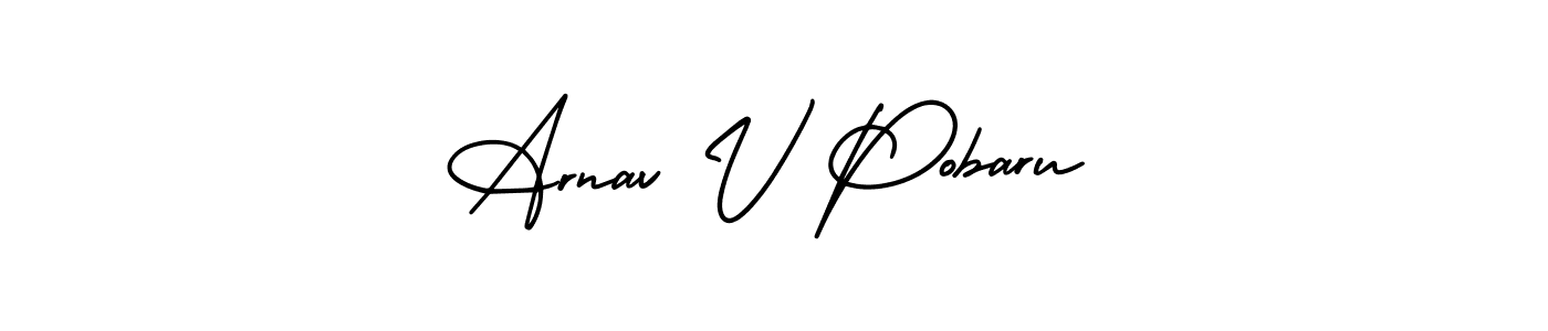 Also we have Arnav V Pobaru name is the best signature style. Create professional handwritten signature collection using AmerikaSignatureDemo-Regular autograph style. Arnav V Pobaru signature style 3 images and pictures png