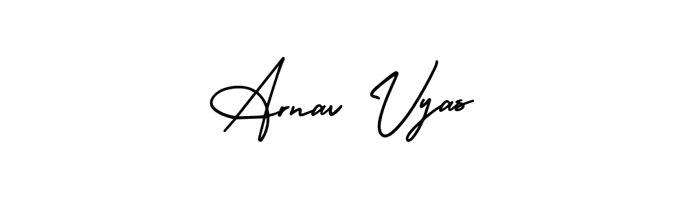 This is the best signature style for the Arnav Vyas name. Also you like these signature font (AmerikaSignatureDemo-Regular). Mix name signature. Arnav Vyas signature style 3 images and pictures png