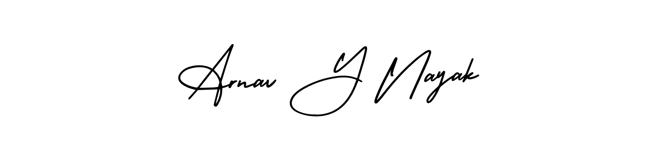 Similarly AmerikaSignatureDemo-Regular is the best handwritten signature design. Signature creator online .You can use it as an online autograph creator for name Arnav Y Nayak. Arnav Y Nayak signature style 3 images and pictures png