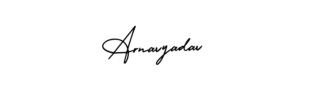 The best way (AmerikaSignatureDemo-Regular) to make a short signature is to pick only two or three words in your name. The name Arnavyadav include a total of six letters. For converting this name. Arnavyadav signature style 3 images and pictures png
