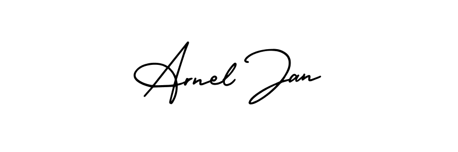How to make Arnel Jan name signature. Use AmerikaSignatureDemo-Regular style for creating short signs online. This is the latest handwritten sign. Arnel Jan signature style 3 images and pictures png