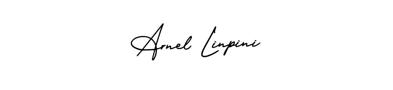 Similarly AmerikaSignatureDemo-Regular is the best handwritten signature design. Signature creator online .You can use it as an online autograph creator for name Arnel Linpini. Arnel Linpini signature style 3 images and pictures png