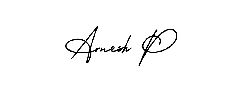 Also we have Arnesh P name is the best signature style. Create professional handwritten signature collection using AmerikaSignatureDemo-Regular autograph style. Arnesh P signature style 3 images and pictures png