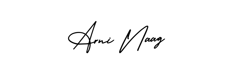 How to make Arni Naag name signature. Use AmerikaSignatureDemo-Regular style for creating short signs online. This is the latest handwritten sign. Arni Naag signature style 3 images and pictures png