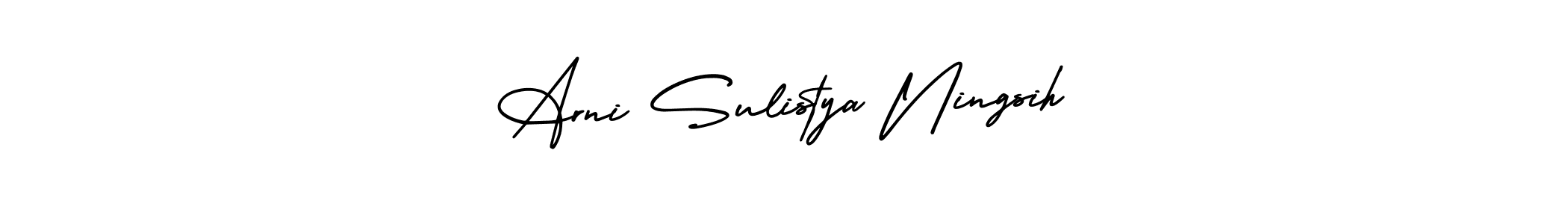 It looks lik you need a new signature style for name Arni Sulistya Ningsih. Design unique handwritten (AmerikaSignatureDemo-Regular) signature with our free signature maker in just a few clicks. Arni Sulistya Ningsih signature style 3 images and pictures png