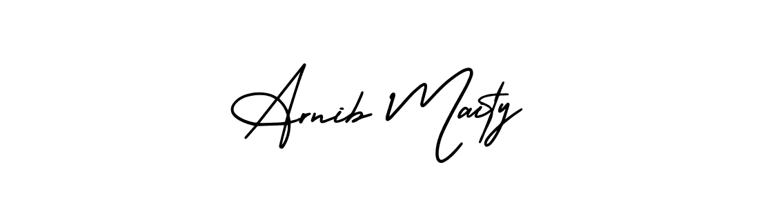 Arnib Maity stylish signature style. Best Handwritten Sign (AmerikaSignatureDemo-Regular) for my name. Handwritten Signature Collection Ideas for my name Arnib Maity. Arnib Maity signature style 3 images and pictures png