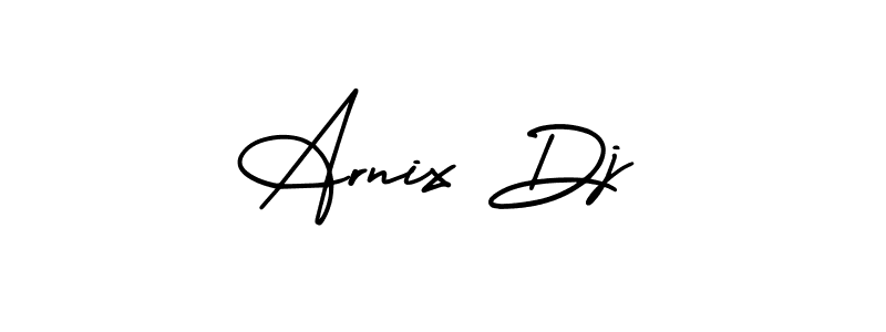 How to make Arnix Dj name signature. Use AmerikaSignatureDemo-Regular style for creating short signs online. This is the latest handwritten sign. Arnix Dj signature style 3 images and pictures png