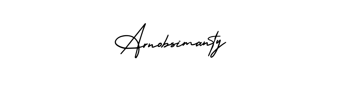 Use a signature maker to create a handwritten signature online. With this signature software, you can design (AmerikaSignatureDemo-Regular) your own signature for name Arnobsimanty. Arnobsimanty signature style 3 images and pictures png