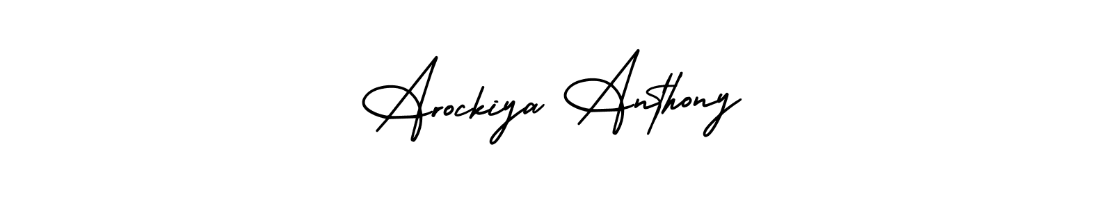 AmerikaSignatureDemo-Regular is a professional signature style that is perfect for those who want to add a touch of class to their signature. It is also a great choice for those who want to make their signature more unique. Get Arockiya Anthony name to fancy signature for free. Arockiya Anthony signature style 3 images and pictures png