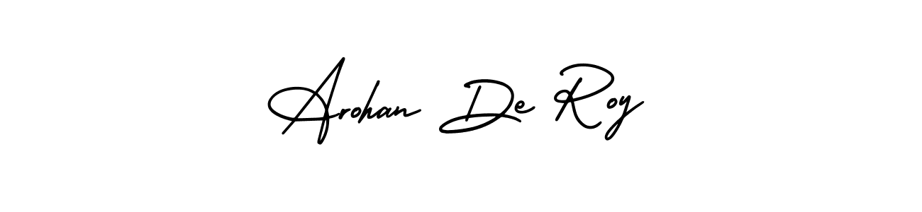 The best way (AmerikaSignatureDemo-Regular) to make a short signature is to pick only two or three words in your name. The name Arohan De Roy include a total of six letters. For converting this name. Arohan De Roy signature style 3 images and pictures png