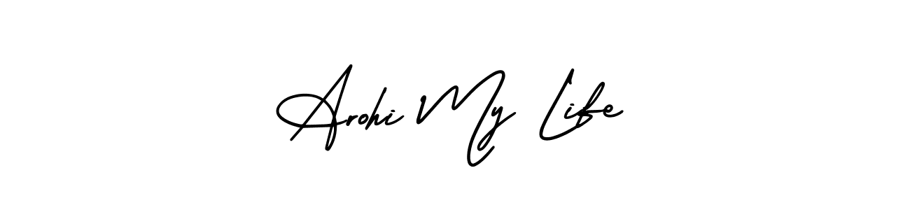 AmerikaSignatureDemo-Regular is a professional signature style that is perfect for those who want to add a touch of class to their signature. It is also a great choice for those who want to make their signature more unique. Get Arohi My Life name to fancy signature for free. Arohi My Life signature style 3 images and pictures png