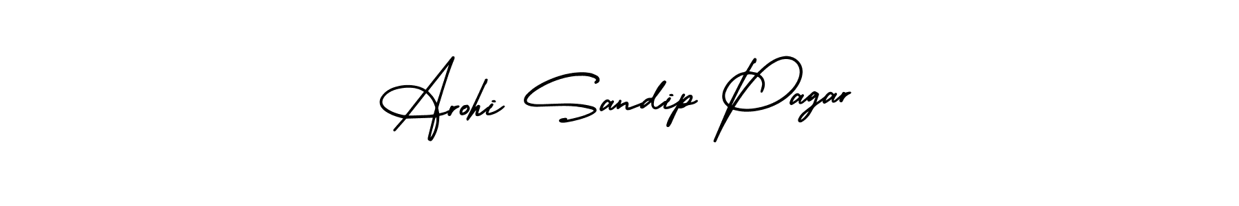 The best way (AmerikaSignatureDemo-Regular) to make a short signature is to pick only two or three words in your name. The name Arohi Sandip Pagar include a total of six letters. For converting this name. Arohi Sandip Pagar signature style 3 images and pictures png