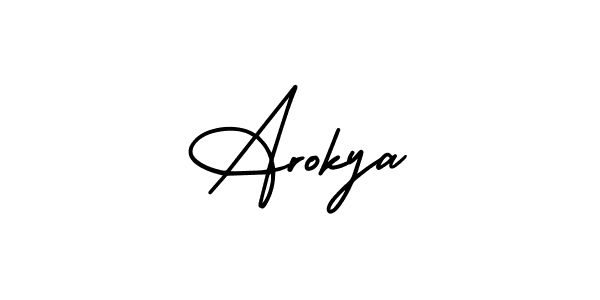 if you are searching for the best signature style for your name Arokya. so please give up your signature search. here we have designed multiple signature styles  using AmerikaSignatureDemo-Regular. Arokya signature style 3 images and pictures png