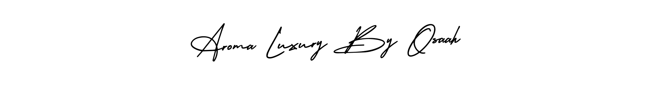 You should practise on your own different ways (AmerikaSignatureDemo-Regular) to write your name (Aroma Luxury By Osaah) in signature. don't let someone else do it for you. Aroma Luxury By Osaah signature style 3 images and pictures png