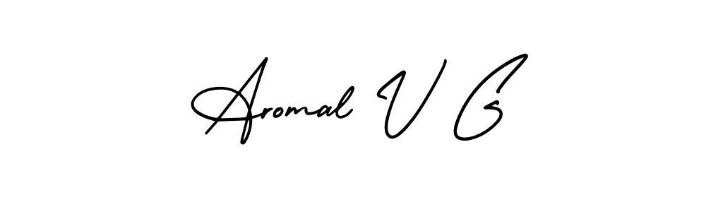 Similarly AmerikaSignatureDemo-Regular is the best handwritten signature design. Signature creator online .You can use it as an online autograph creator for name Aromal V G. Aromal V G signature style 3 images and pictures png