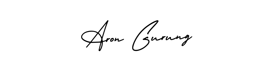This is the best signature style for the Aron Gurung name. Also you like these signature font (AmerikaSignatureDemo-Regular). Mix name signature. Aron Gurung signature style 3 images and pictures png
