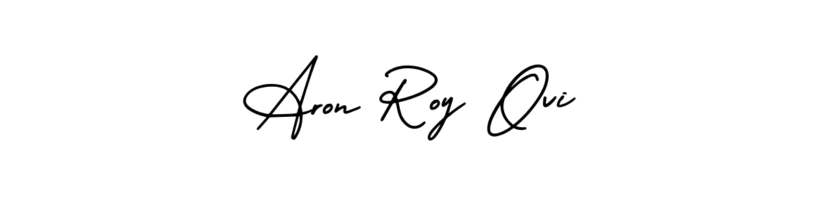 How to make Aron Roy Ovi name signature. Use AmerikaSignatureDemo-Regular style for creating short signs online. This is the latest handwritten sign. Aron Roy Ovi signature style 3 images and pictures png