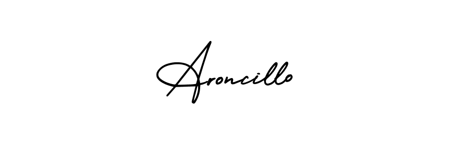 Use a signature maker to create a handwritten signature online. With this signature software, you can design (AmerikaSignatureDemo-Regular) your own signature for name Aroncillo. Aroncillo signature style 3 images and pictures png