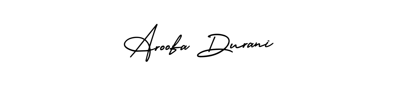 This is the best signature style for the Aroofa Durani name. Also you like these signature font (AmerikaSignatureDemo-Regular). Mix name signature. Aroofa Durani signature style 3 images and pictures png