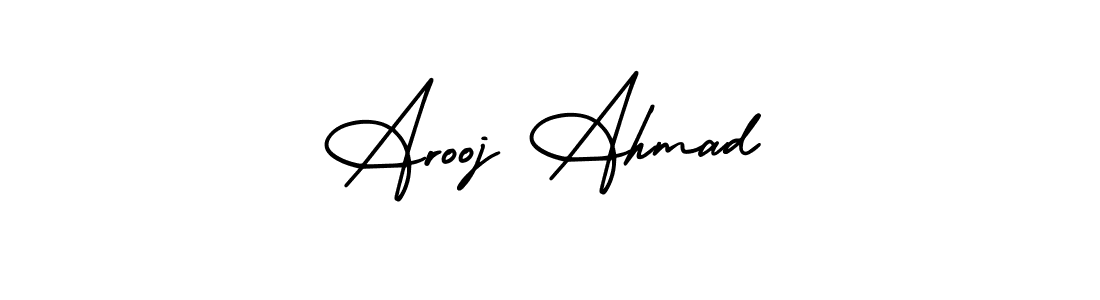 Use a signature maker to create a handwritten signature online. With this signature software, you can design (AmerikaSignatureDemo-Regular) your own signature for name Arooj Ahmad. Arooj Ahmad signature style 3 images and pictures png