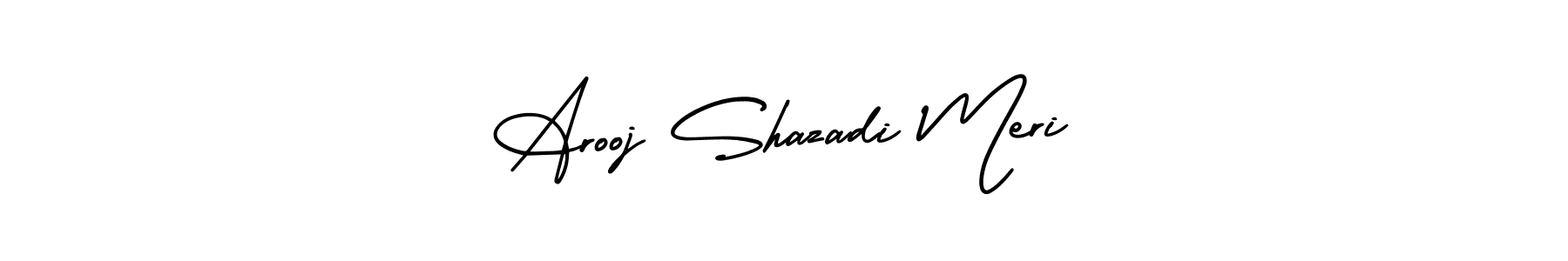 AmerikaSignatureDemo-Regular is a professional signature style that is perfect for those who want to add a touch of class to their signature. It is also a great choice for those who want to make their signature more unique. Get Arooj Shazadi Meri name to fancy signature for free. Arooj Shazadi Meri signature style 3 images and pictures png