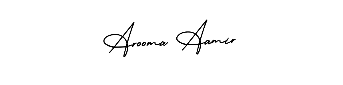 Make a short Arooma Aamir signature style. Manage your documents anywhere anytime using AmerikaSignatureDemo-Regular. Create and add eSignatures, submit forms, share and send files easily. Arooma Aamir signature style 3 images and pictures png