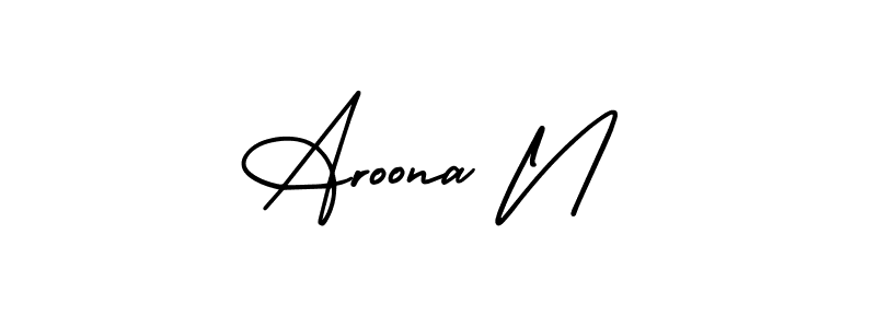 Make a beautiful signature design for name Aroona N. Use this online signature maker to create a handwritten signature for free. Aroona N signature style 3 images and pictures png