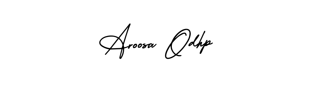 Also You can easily find your signature by using the search form. We will create Aroosa Odhp name handwritten signature images for you free of cost using AmerikaSignatureDemo-Regular sign style. Aroosa Odhp signature style 3 images and pictures png