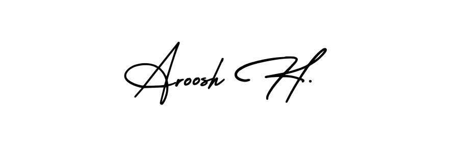 Create a beautiful signature design for name Aroosh H.. With this signature (AmerikaSignatureDemo-Regular) fonts, you can make a handwritten signature for free. Aroosh H. signature style 3 images and pictures png