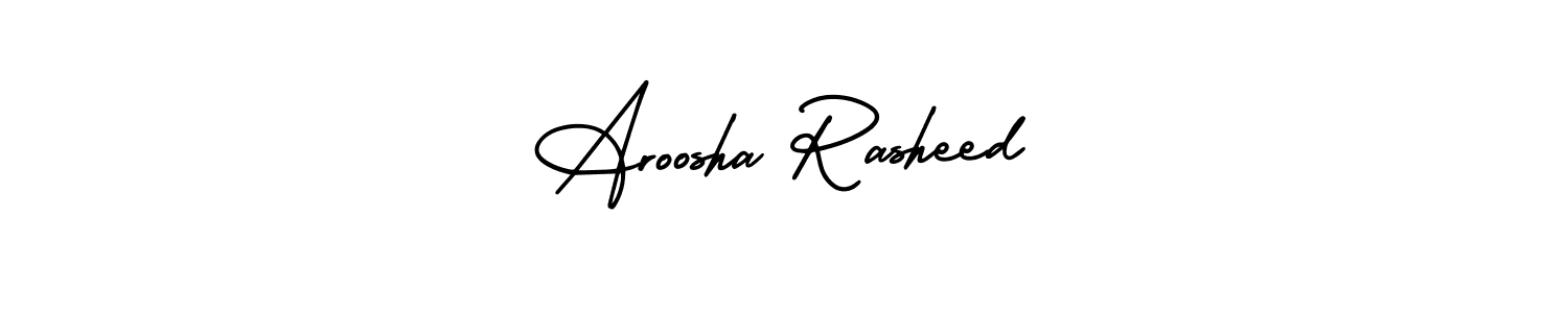 if you are searching for the best signature style for your name Aroosha Rasheed. so please give up your signature search. here we have designed multiple signature styles  using AmerikaSignatureDemo-Regular. Aroosha Rasheed signature style 3 images and pictures png