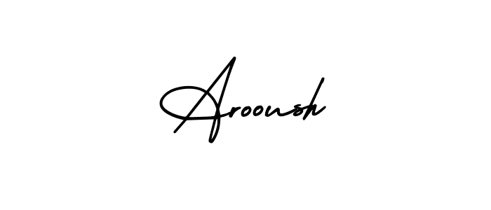 How to make Arooush name signature. Use AmerikaSignatureDemo-Regular style for creating short signs online. This is the latest handwritten sign. Arooush signature style 3 images and pictures png