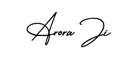 A stylish, flowing autograph style designed for name Arora Ji using AmerikaSignatureDemo-Regular typography. Perfect for digital creative projects. Arora Ji signature style 3 images and pictures png