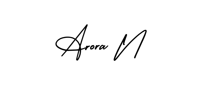 You can use this online signature creator to create a handwritten signature for the name Arora N. This is the best online autograph maker. Arora N signature style 3 images and pictures png