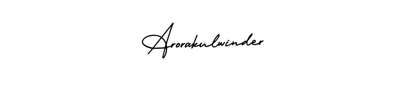 The best way (AmerikaSignatureDemo-Regular) to make a short signature is to pick only two or three words in your name. The name Arorakulwinder include a total of six letters. For converting this name. Arorakulwinder signature style 3 images and pictures png