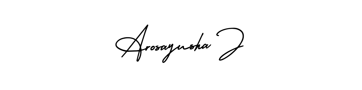 Check out images of Autograph of Arosayusha J name. Actor Arosayusha J Signature Style. AmerikaSignatureDemo-Regular is a professional sign style online. Arosayusha J signature style 3 images and pictures png