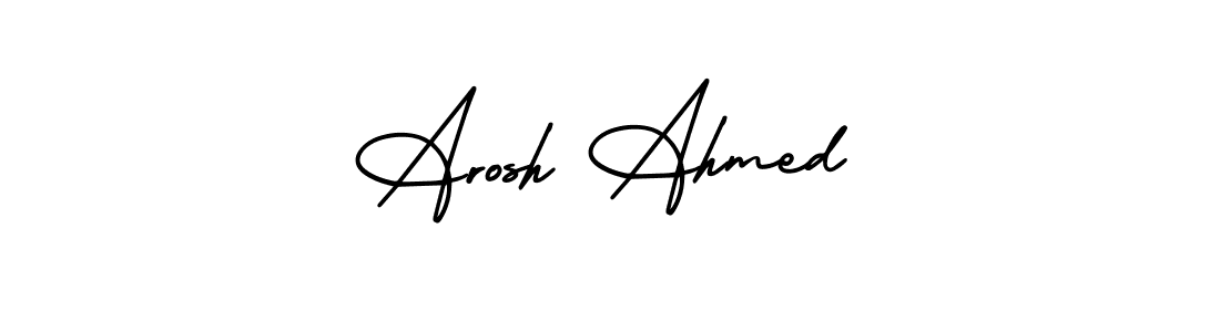 if you are searching for the best signature style for your name Arosh Ahmed. so please give up your signature search. here we have designed multiple signature styles  using AmerikaSignatureDemo-Regular. Arosh Ahmed signature style 3 images and pictures png