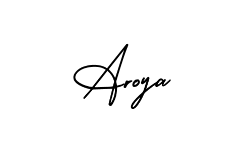 Use a signature maker to create a handwritten signature online. With this signature software, you can design (AmerikaSignatureDemo-Regular) your own signature for name Aroya. Aroya signature style 3 images and pictures png