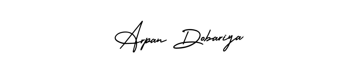 if you are searching for the best signature style for your name Arpan Dobariya. so please give up your signature search. here we have designed multiple signature styles  using AmerikaSignatureDemo-Regular. Arpan Dobariya signature style 3 images and pictures png