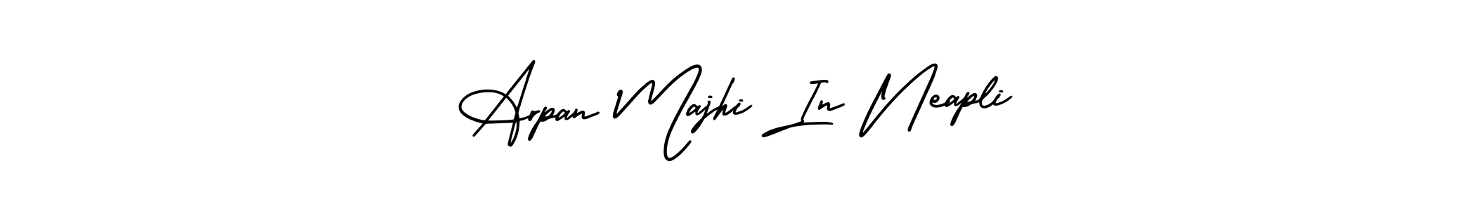 You should practise on your own different ways (AmerikaSignatureDemo-Regular) to write your name (Arpan Majhi In Neapli) in signature. don't let someone else do it for you. Arpan Majhi In Neapli signature style 3 images and pictures png