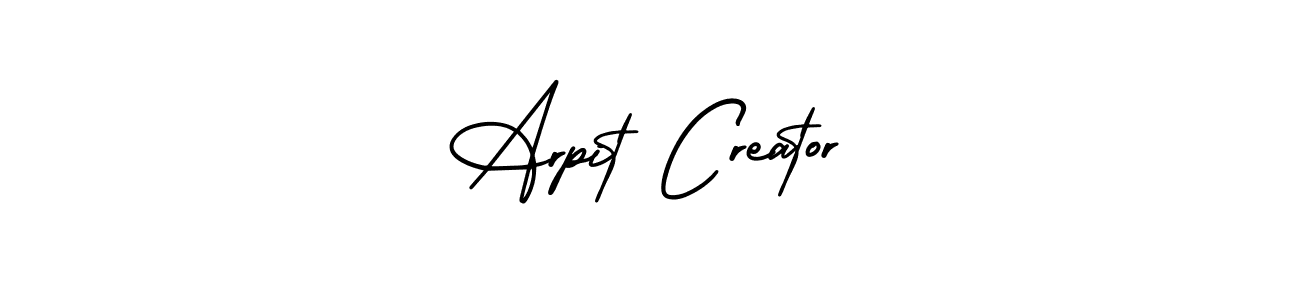 The best way (AmerikaSignatureDemo-Regular) to make a short signature is to pick only two or three words in your name. The name Arpit Creator include a total of six letters. For converting this name. Arpit Creator signature style 3 images and pictures png