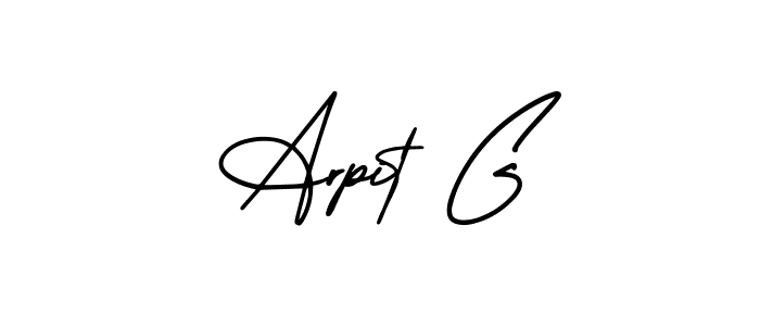 if you are searching for the best signature style for your name Arpit G. so please give up your signature search. here we have designed multiple signature styles  using AmerikaSignatureDemo-Regular. Arpit G signature style 3 images and pictures png