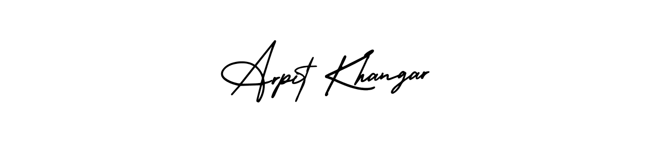 The best way (AmerikaSignatureDemo-Regular) to make a short signature is to pick only two or three words in your name. The name Arpit Khangar include a total of six letters. For converting this name. Arpit Khangar signature style 3 images and pictures png