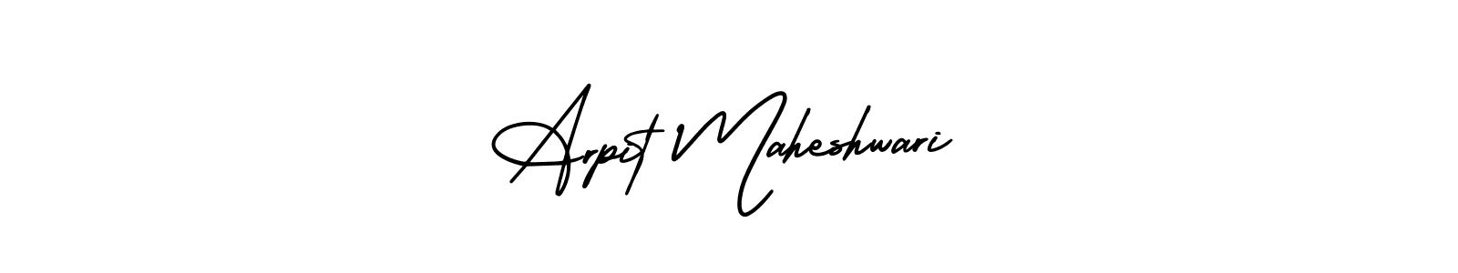 The best way (AmerikaSignatureDemo-Regular) to make a short signature is to pick only two or three words in your name. The name Arpit Maheshwari include a total of six letters. For converting this name. Arpit Maheshwari signature style 3 images and pictures png