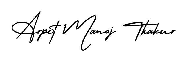 See photos of Arpit Manoj Thakur official signature. Check more albums & portfolios. Read reviews & check more about AmerikaSignatureDemo-Regular font. Arpit Manoj Thakur signature style 3 images and pictures png