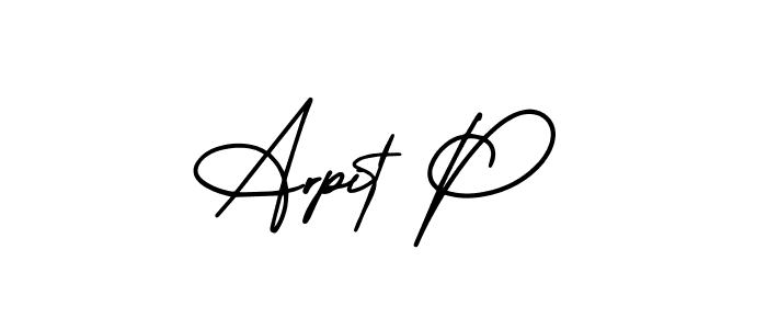 Arpit P stylish signature style. Best Handwritten Sign (AmerikaSignatureDemo-Regular) for my name. Handwritten Signature Collection Ideas for my name Arpit P. Arpit P signature style 3 images and pictures png